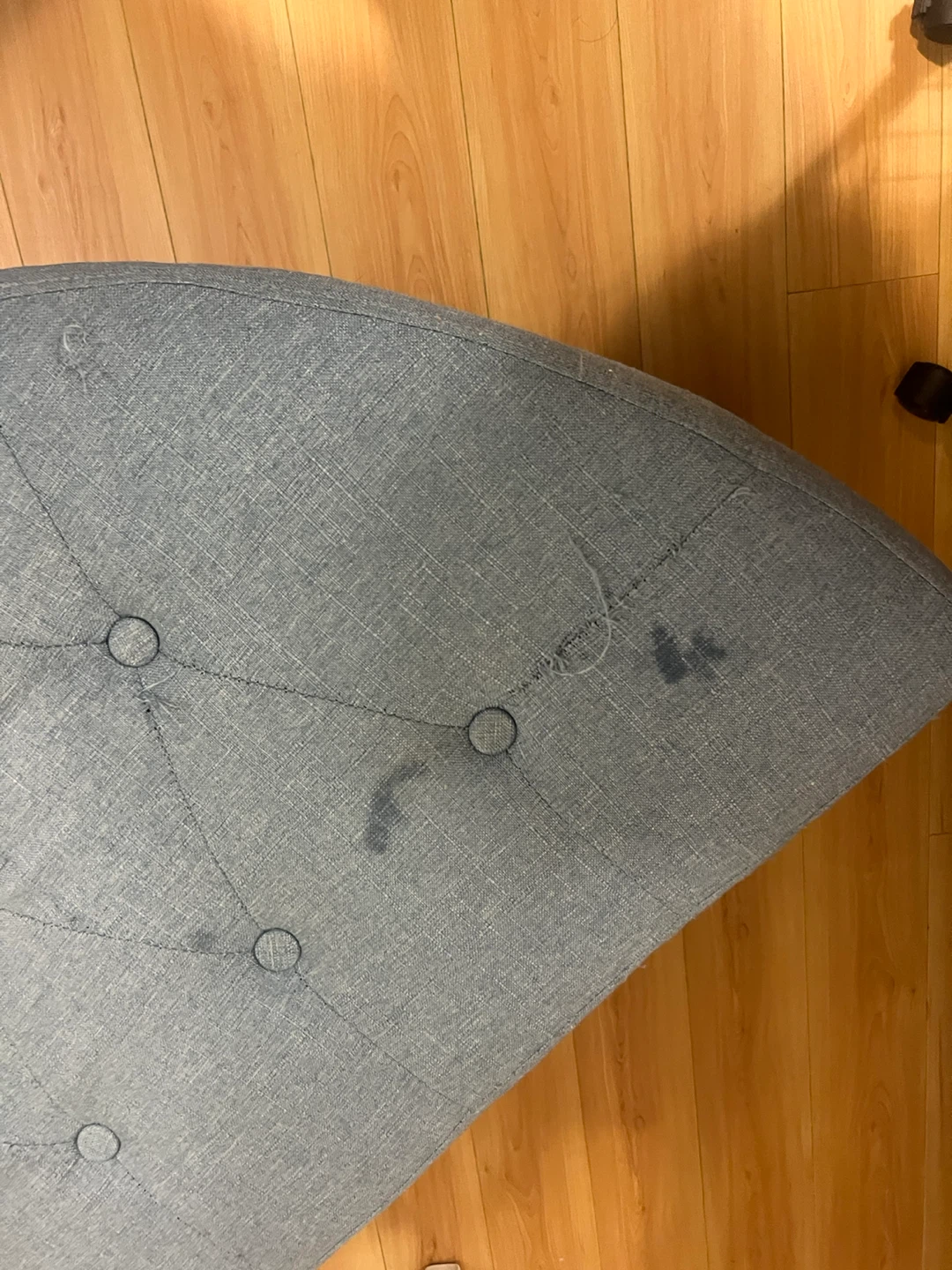 Blue Upholstered Storage Ottoman Bench - photo 5