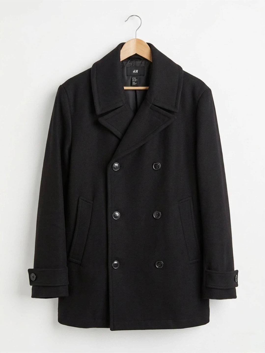 H&M Black Peacoat, Size 40r (Medium) - photo 2