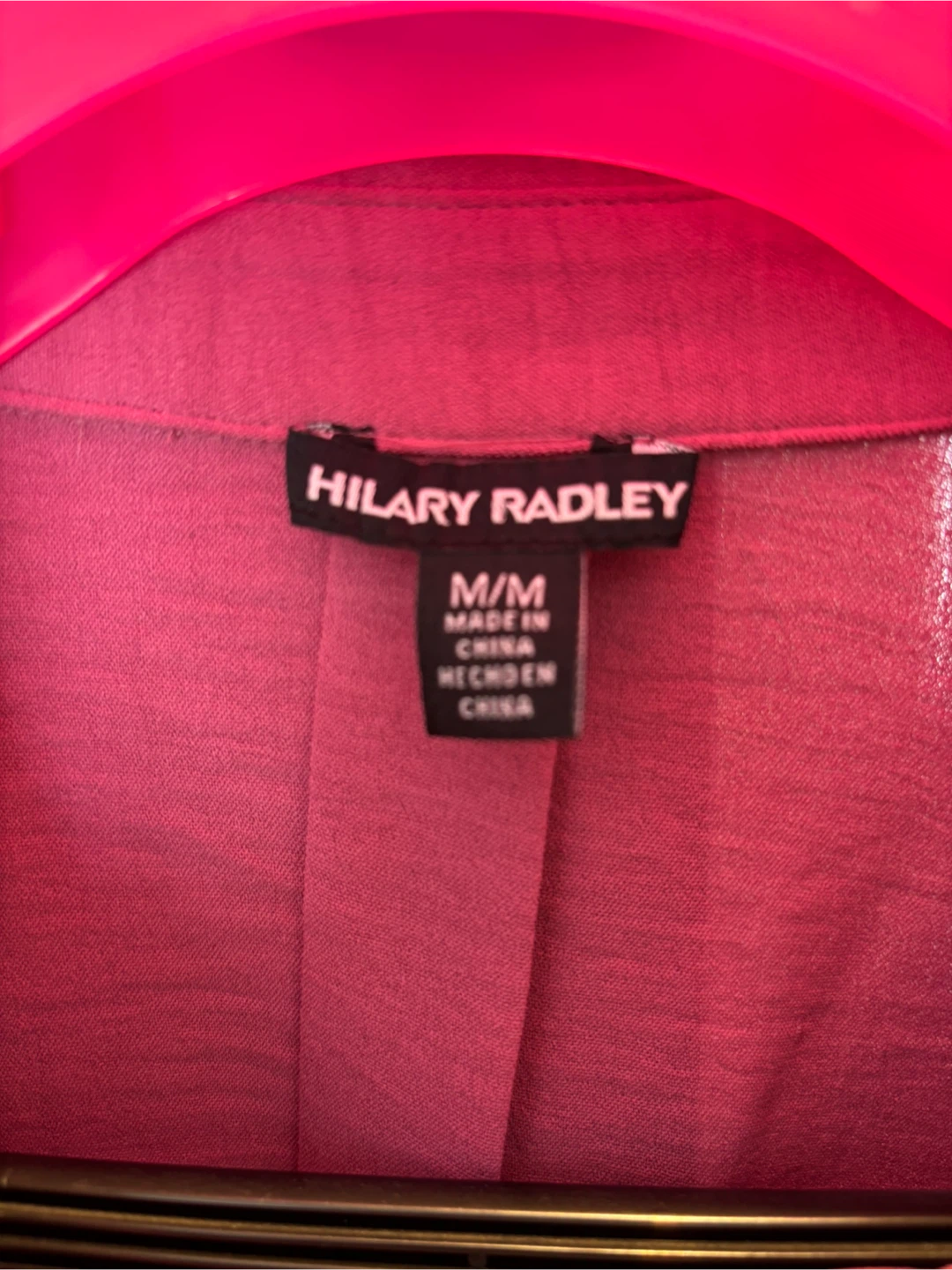 Hilary Radley Pink Textured Button-Up Shirt - Size M - photo 2