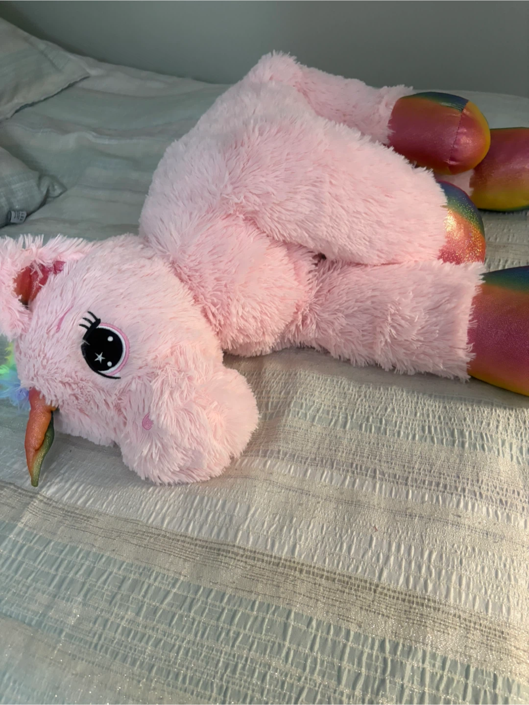 Peluche licorne rose arc-en-ciel - photo 4