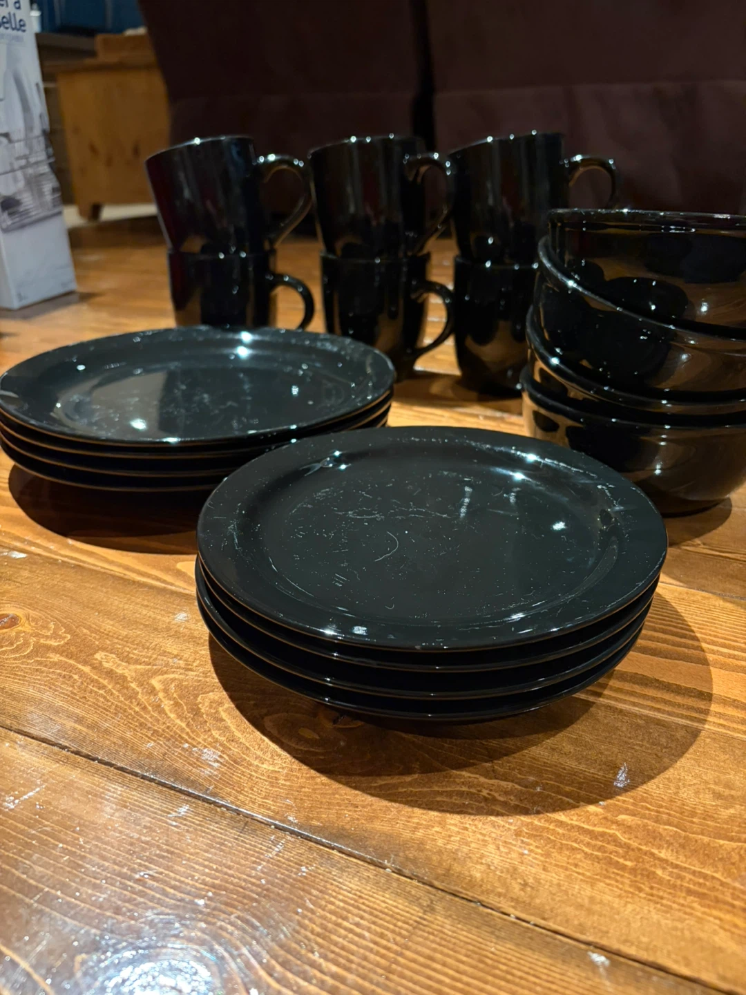 Black Dinnerware Set