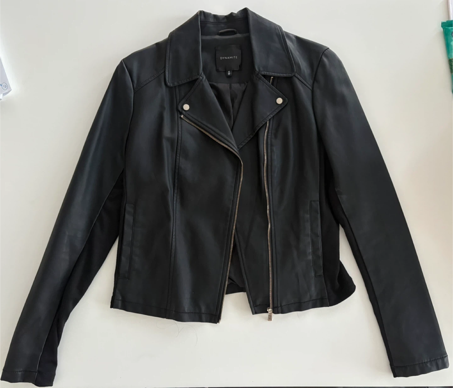 Dynamite Black Faux Leather Jacket