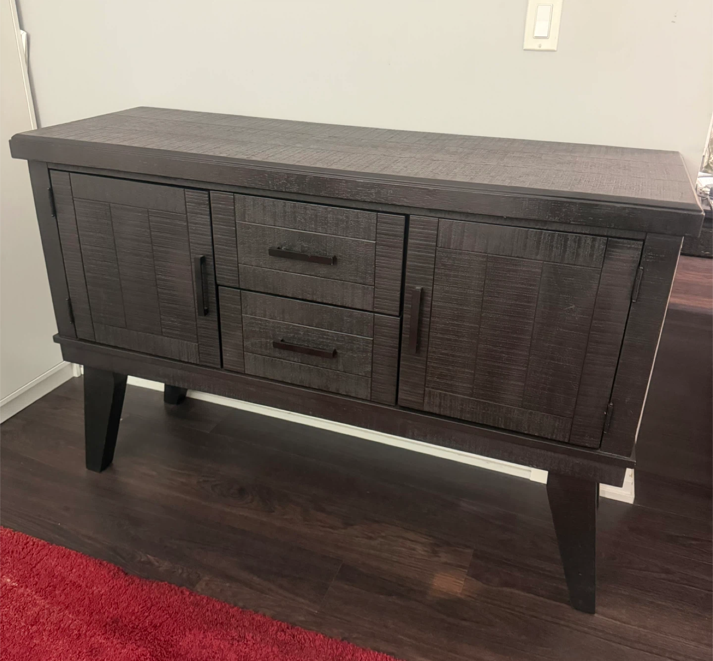 Dark Wood Sideboard with 2 Drawers and 2 Doors