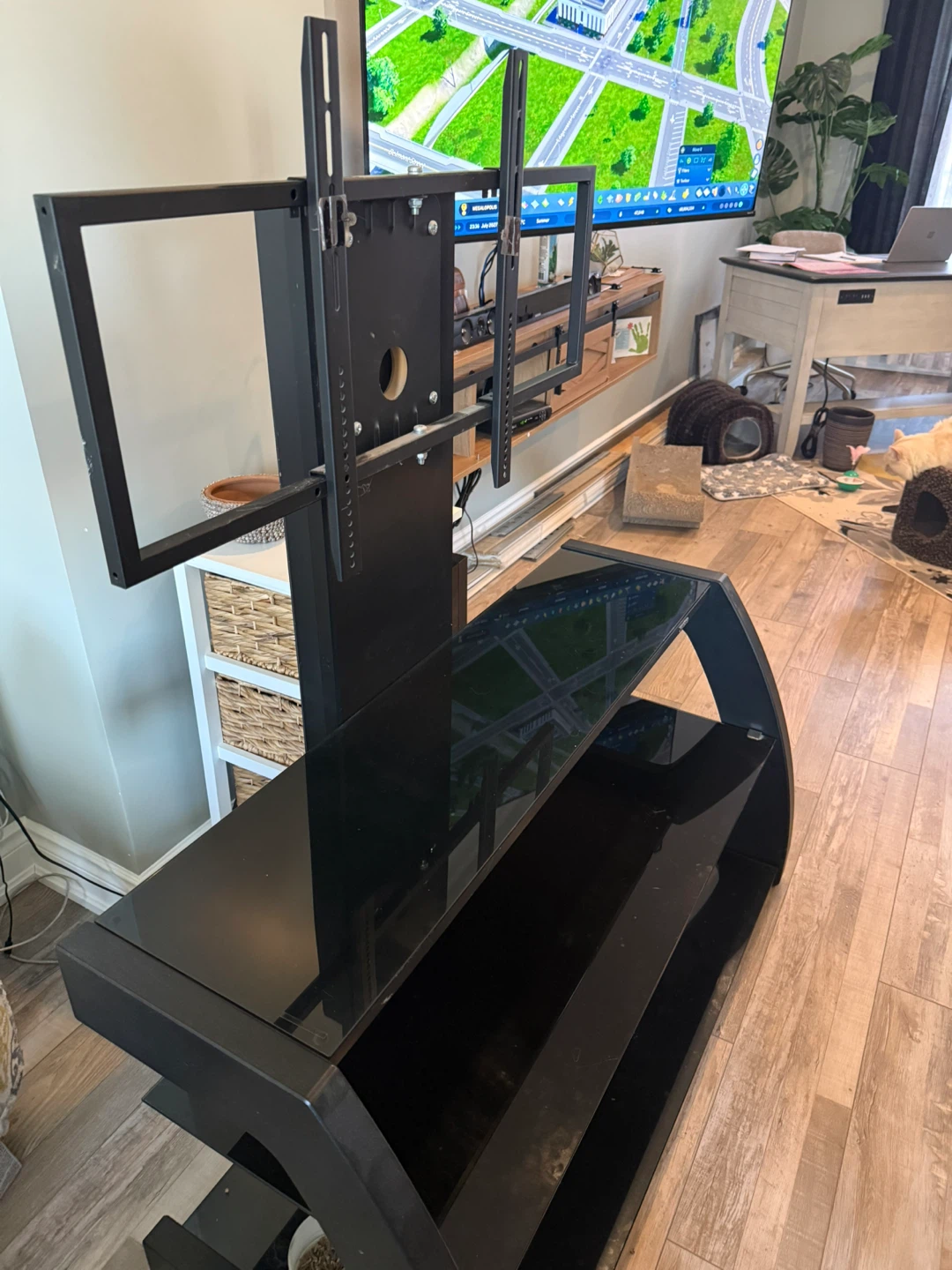 Black TV Stand with Mount - photo 2
