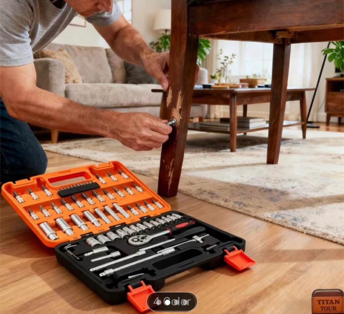 56-Piece Hex Bit Socket Set with Ratchet Wrench - photo 2