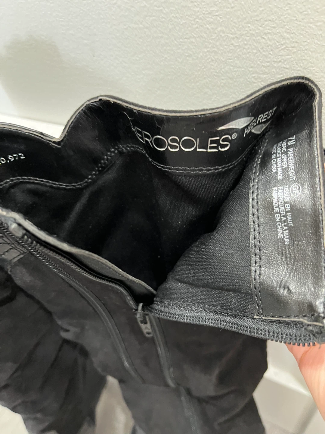 Aerosoles Black Suede & Faux Leather Knee-High Boots - photo 3