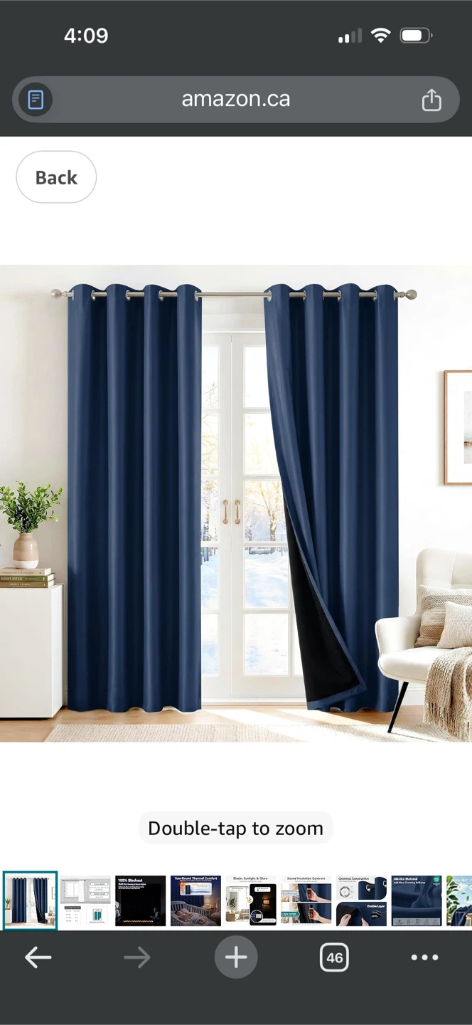 4 black out curtains panels with rod & mounting hardware - photo 2