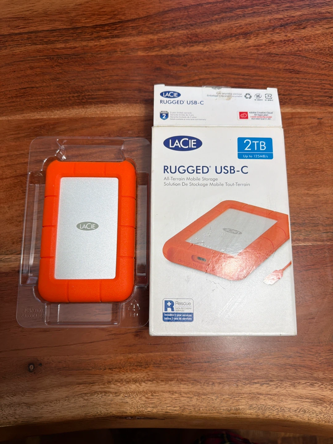 LaCie Rugged USB-C 2TB External Hard Drive
