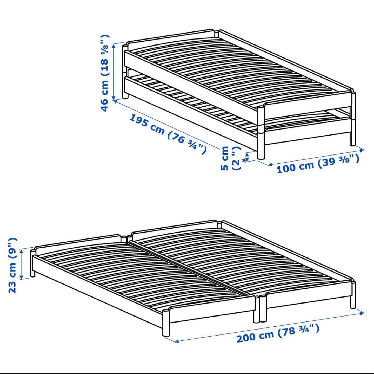IKEA Day Bed Frame with 2 Mattresses - photo 4