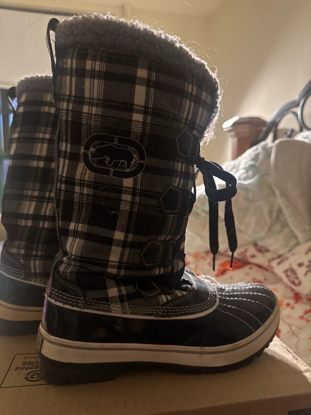Ecko Red Women's Black & White Plaid Winter Boots - photo 3