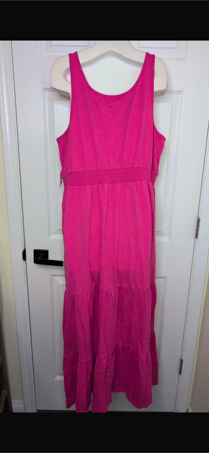 NEW! Amazon Essentials Hot Pink Tiered Maxi Dress - Size XL - photo 5