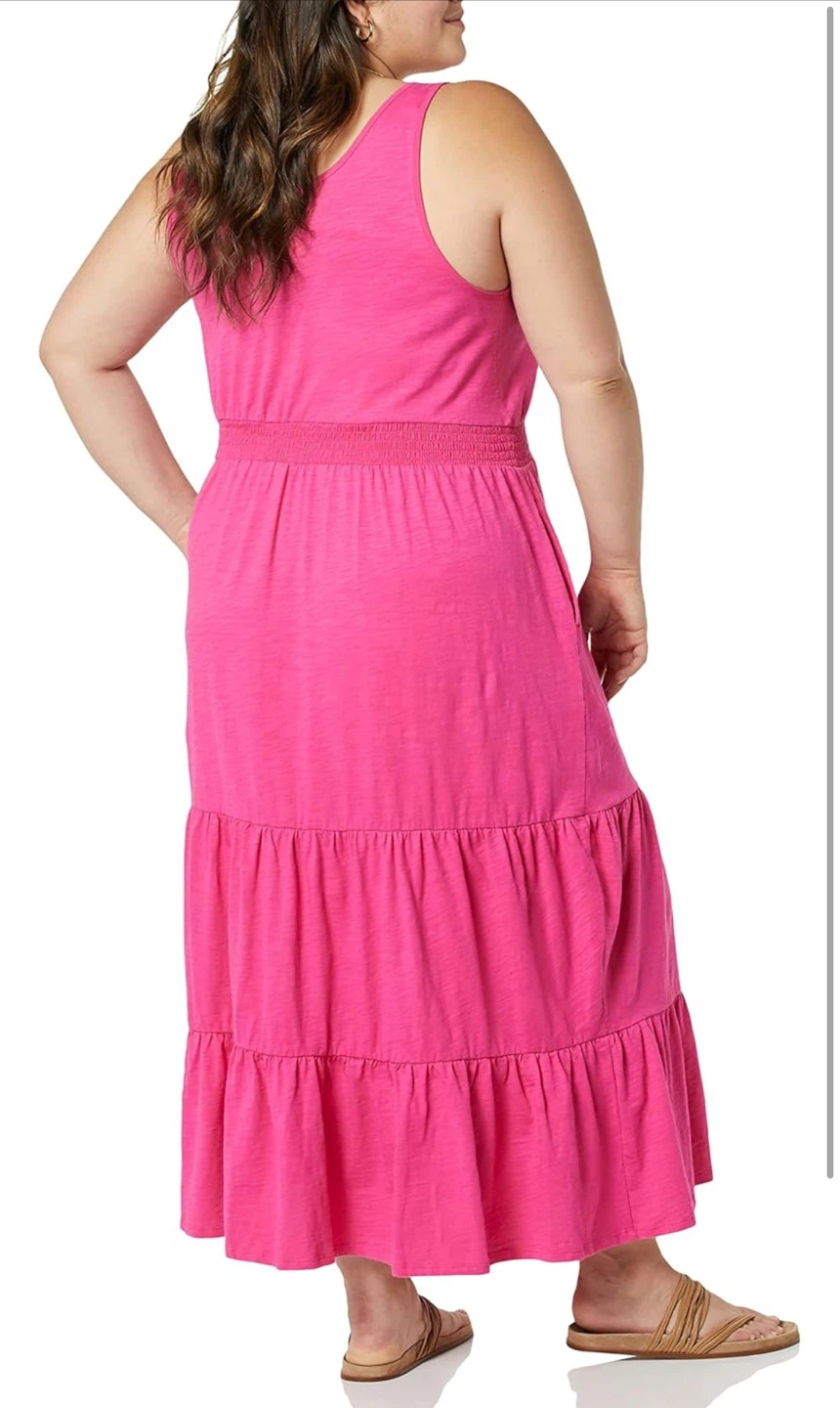 NEW! Amazon Essentials Hot Pink Tiered Maxi Dress - Size XL - photo 2