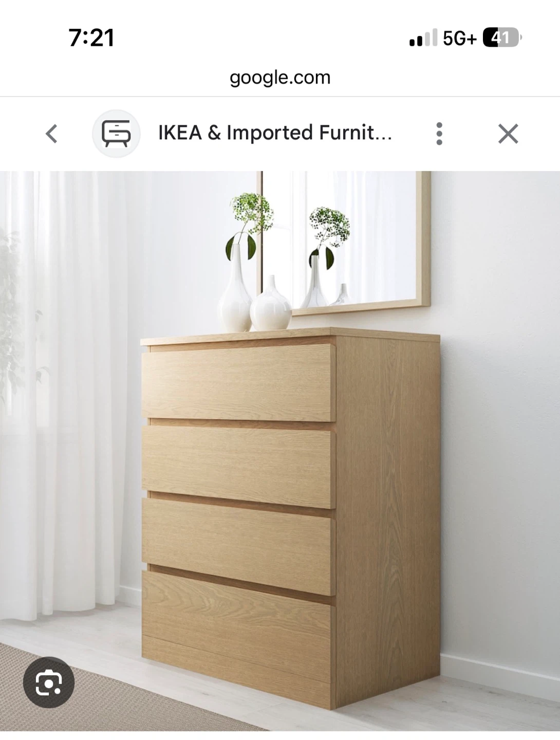 IKEA MALM Chest of 4 Drawers - White Stained Oak Veneer - photo 3