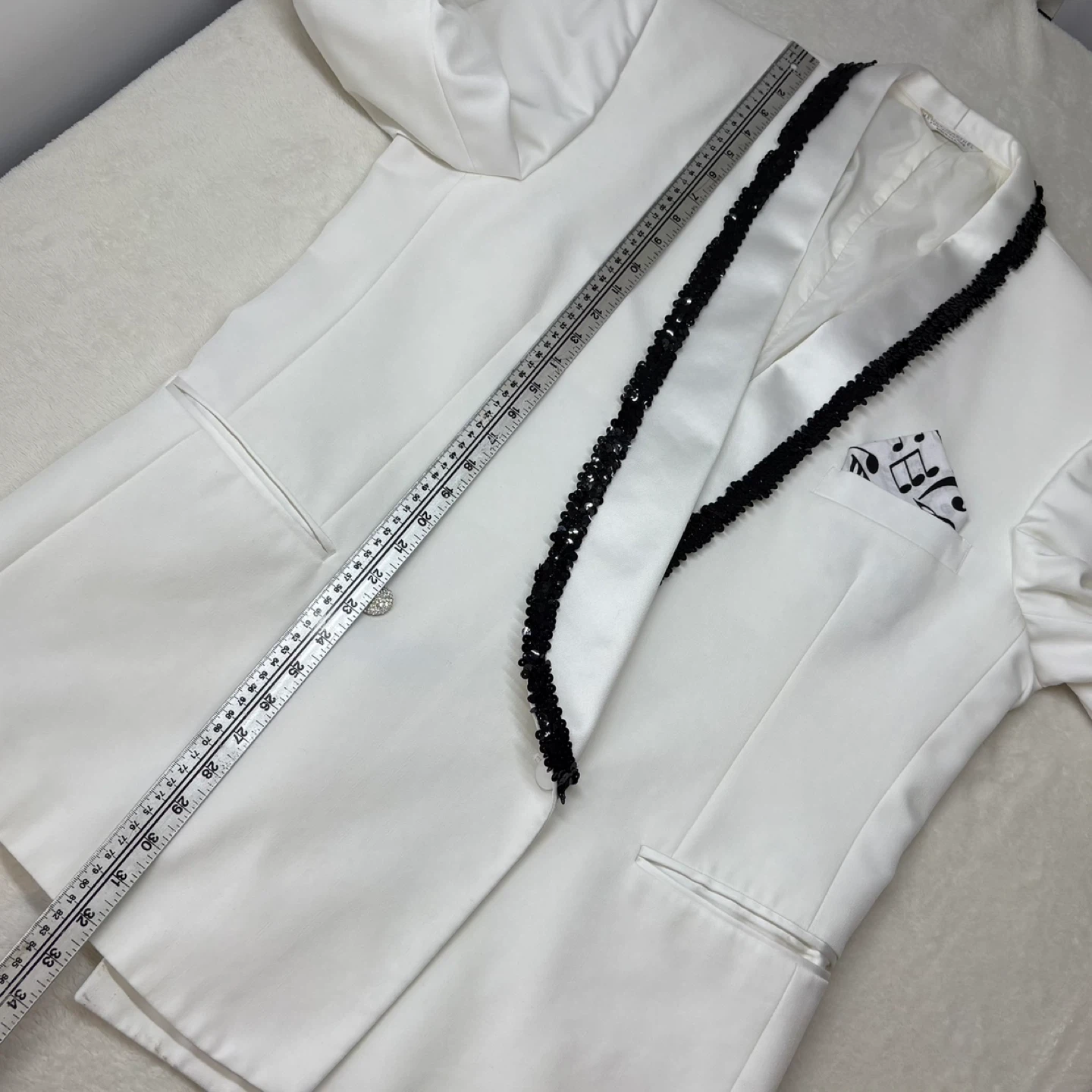 Henry Grethel Modified Sequin Tuxedo Jacket 46L Short Sleeve - photo 5