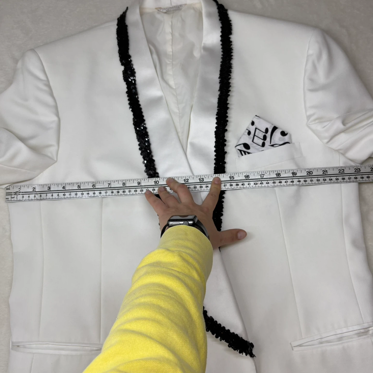 Henry Grethel Modified Sequin Tuxedo Jacket 46L Short Sleeve - photo 4