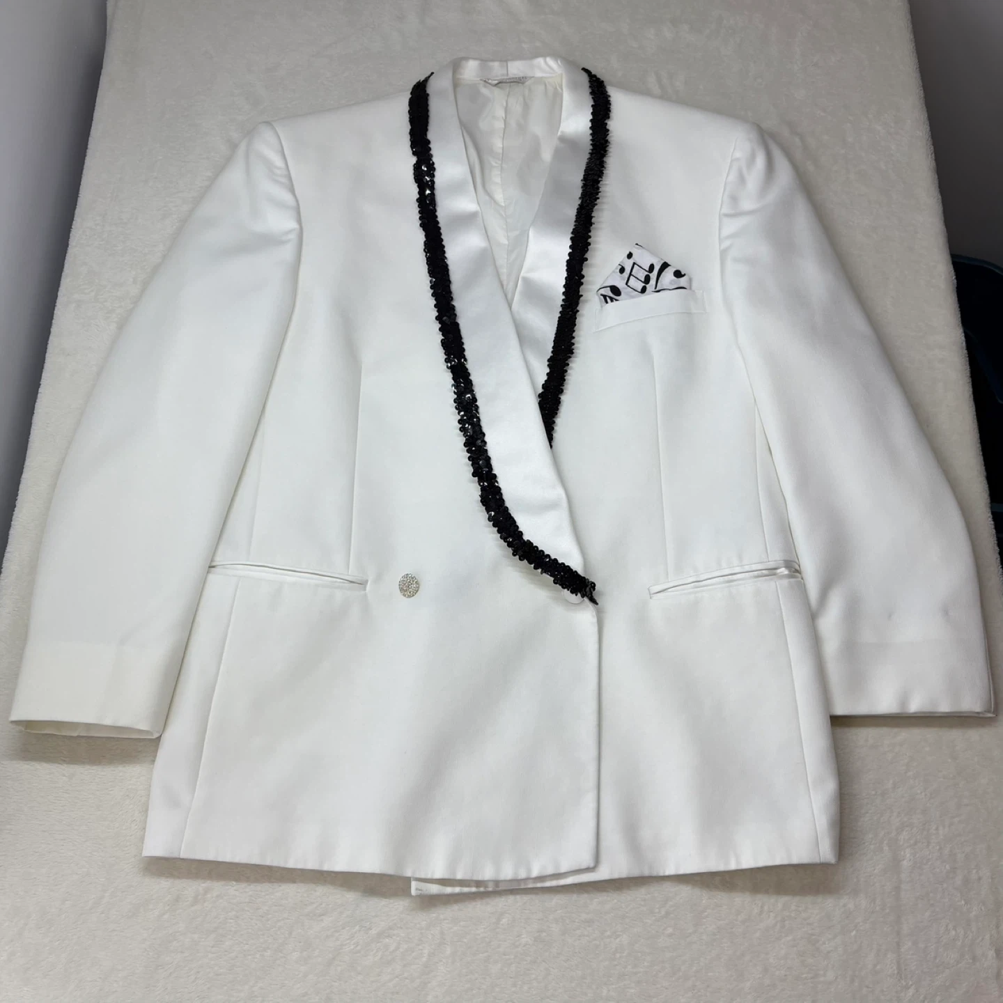 Henry Grethel Modified Sequin Tuxedo Jacket 46L Short Sleeve - photo 2