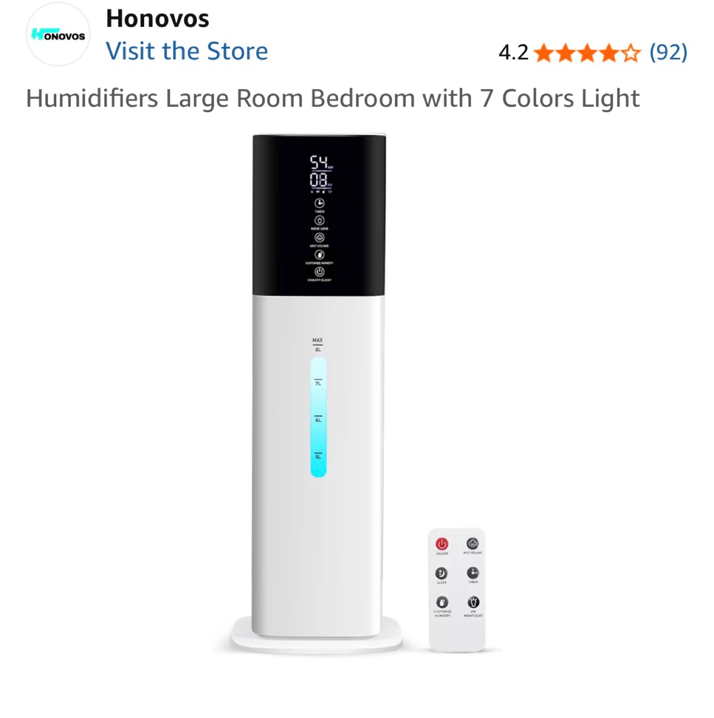 Honovos Large Room Humidifier 8L