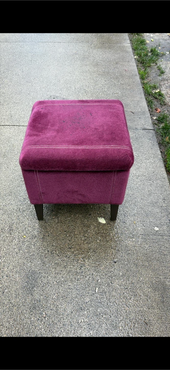 Maroon Ottoman with Storage
