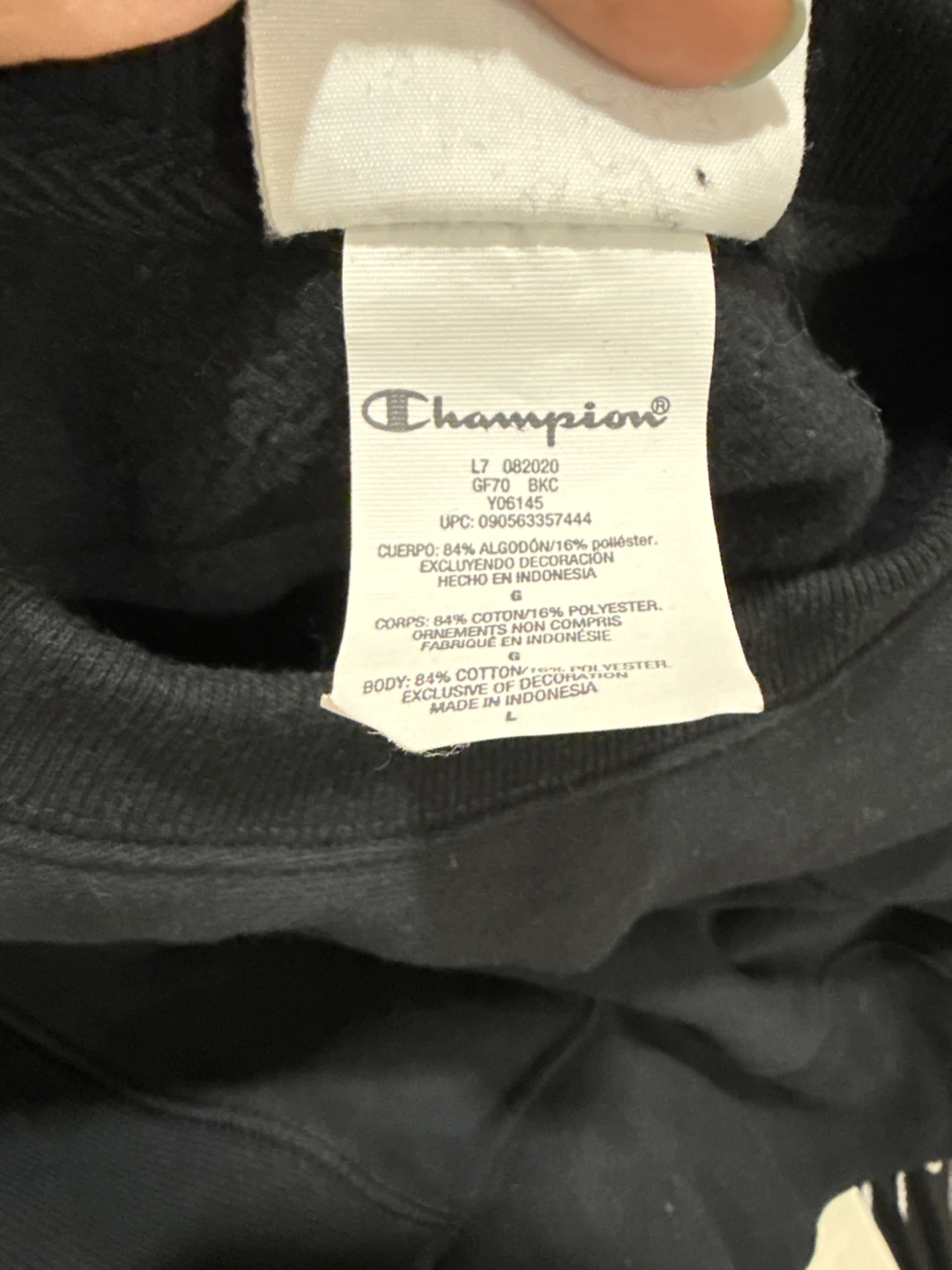 Champion Reverse Weave Crewneck Sweatshirt - Black - Large - photo 5