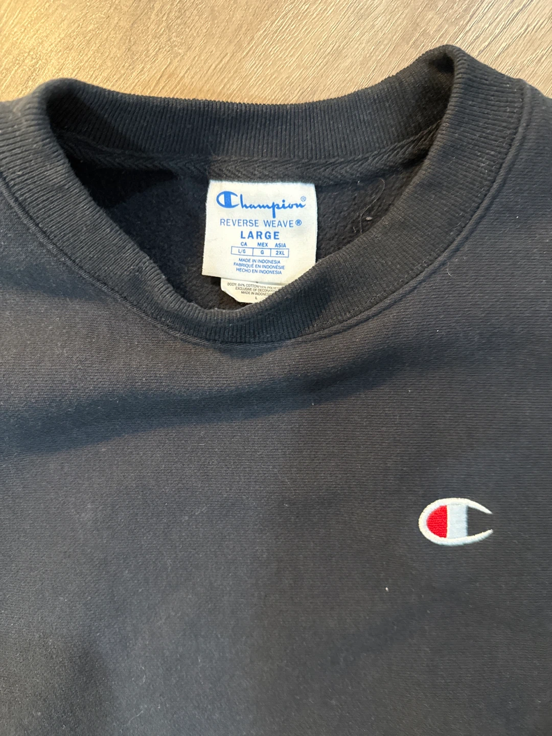 Champion Reverse Weave Crewneck Sweatshirt - Black - Large - photo 4