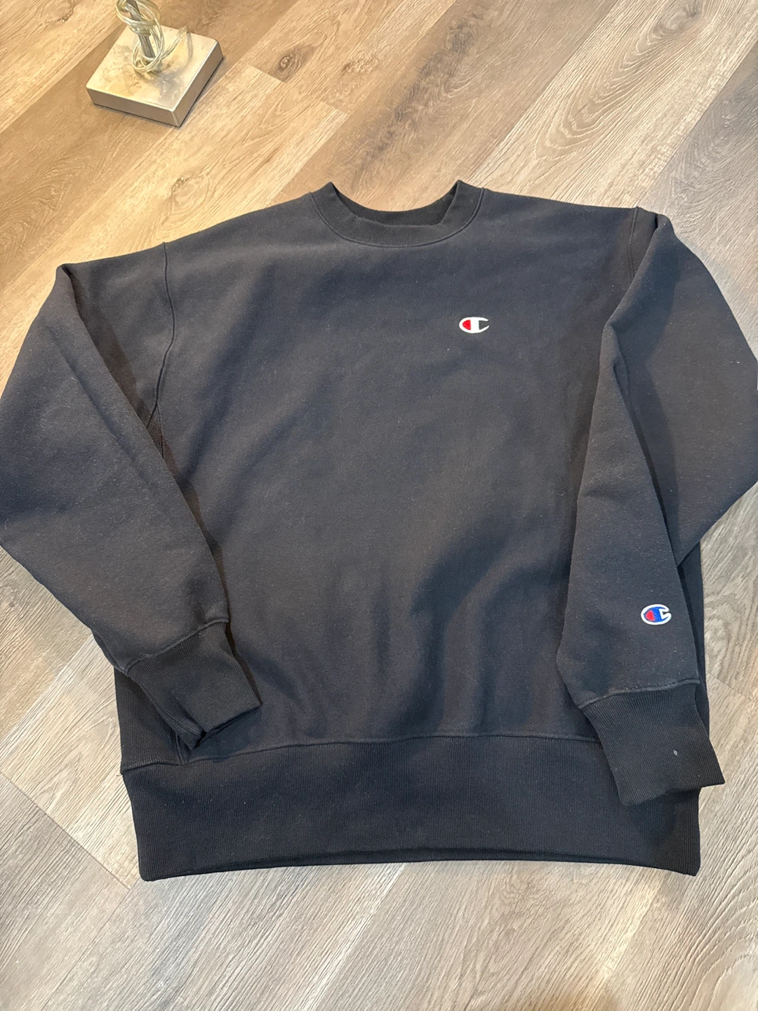 Champion Reverse Weave Crewneck Sweatshirt - Black - Large