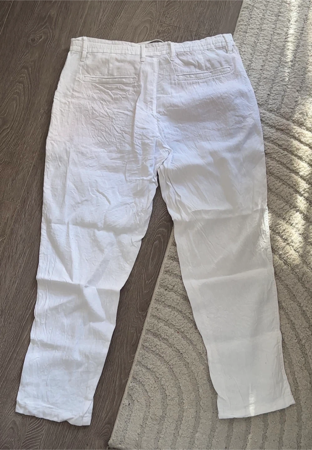 Mens Zara White Linen Blend Pants - photo 2