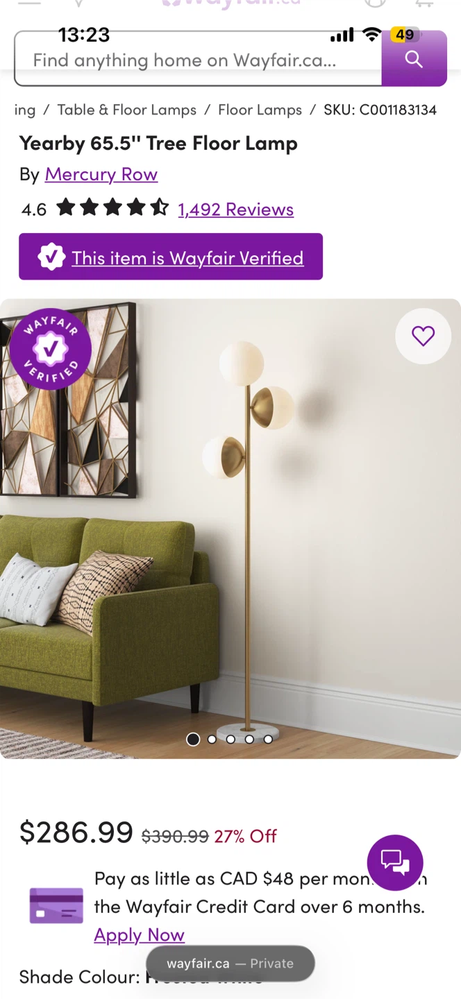65.5" Floor Lamp