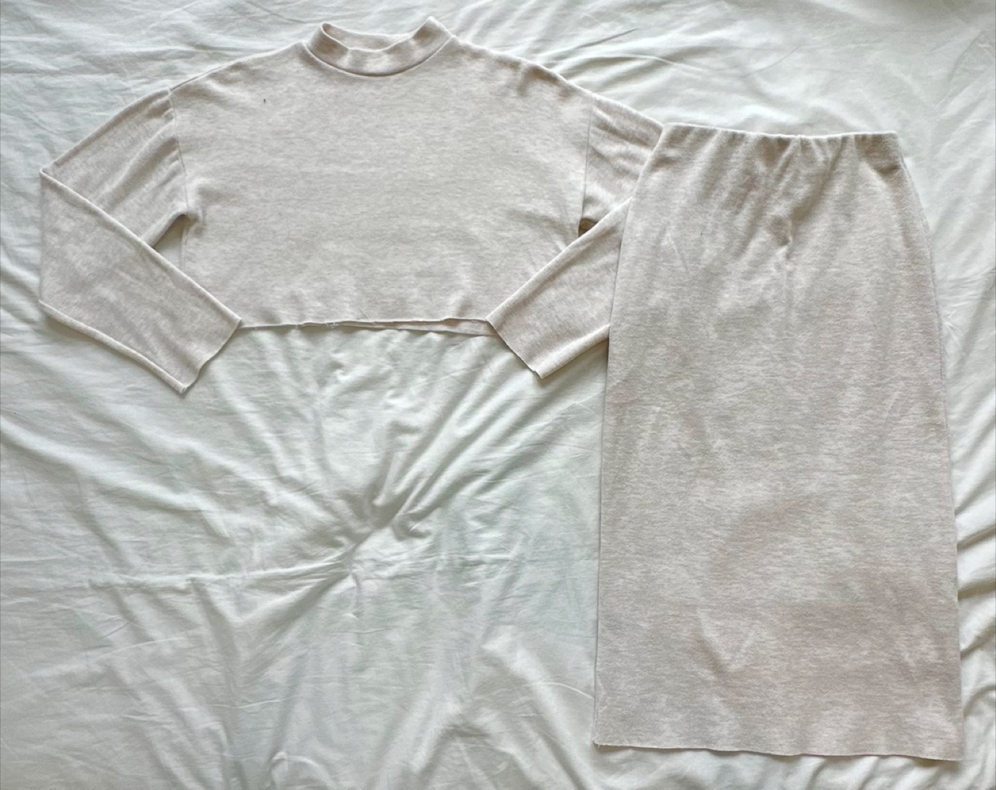 Pull & Bear Light Pink Sweater and Skirt Set