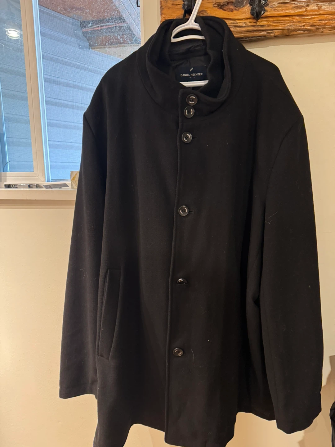 Daniel Hechter Black Wool Blend Coat