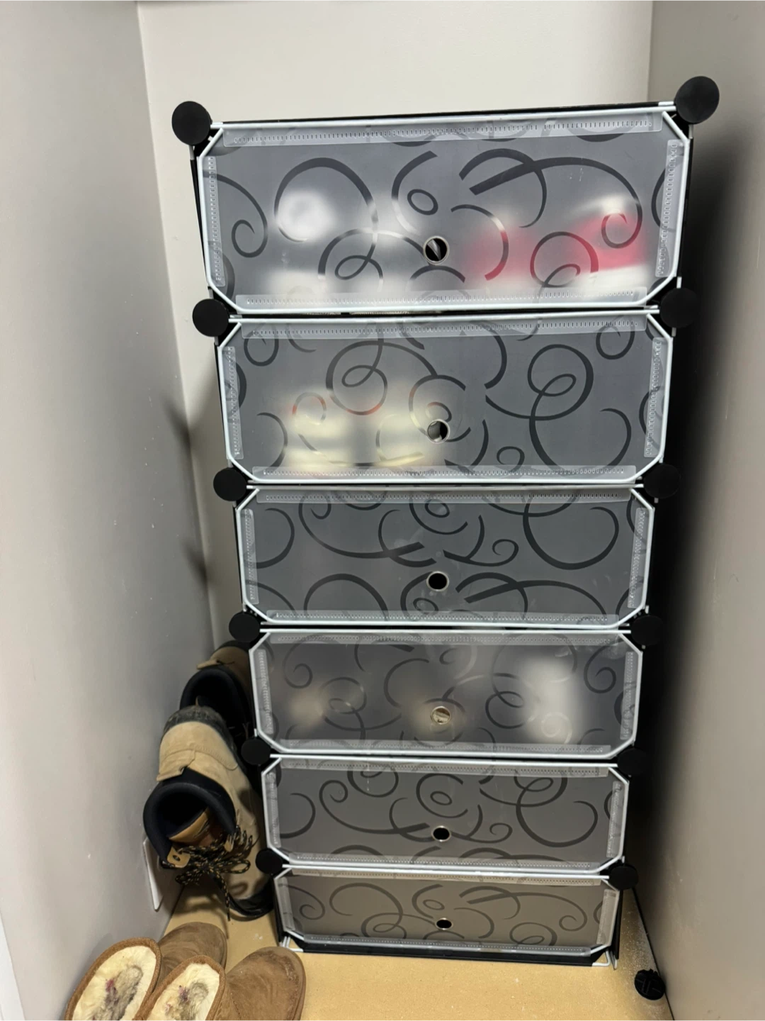 Modular Shoe Storage Organizer - 6 Tier Black Frame