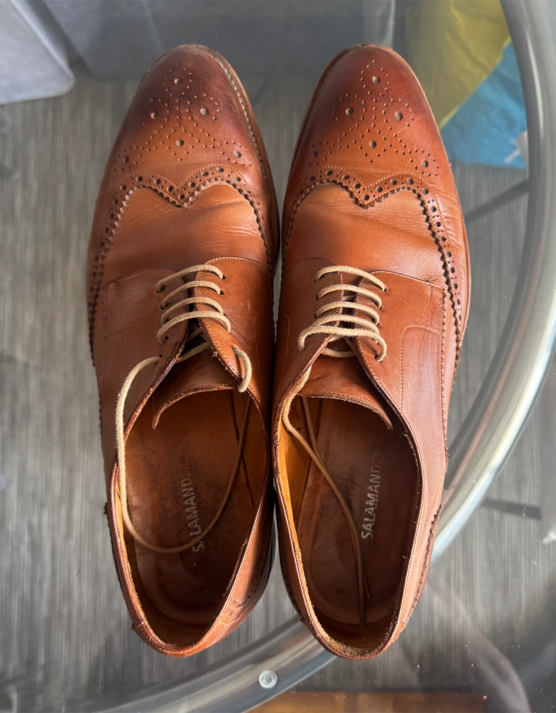 SALAMANDER Brown Oxford Dress Shoes, Size 13 - photo 2