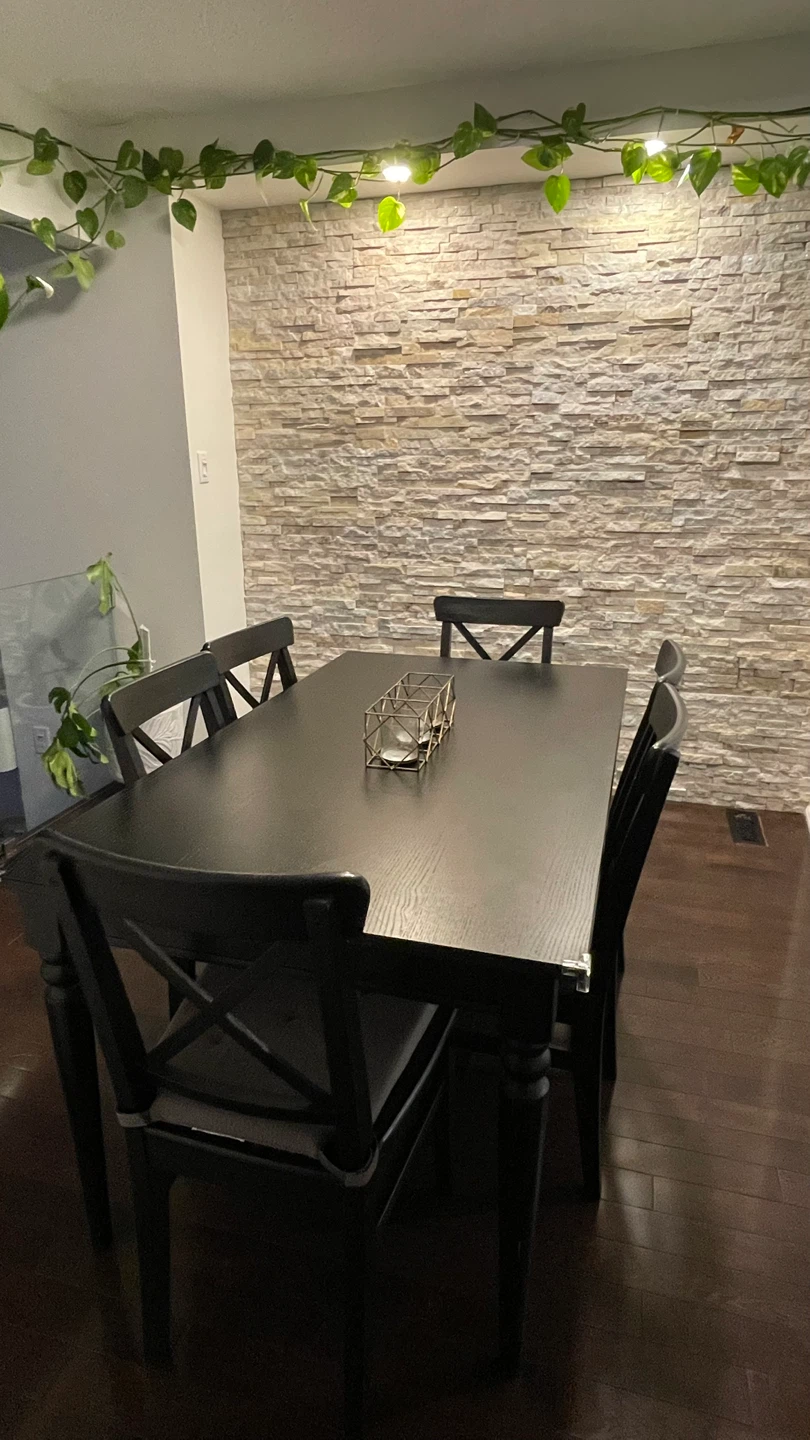 Black Dining Table Set with 6 Chairs - photo 3