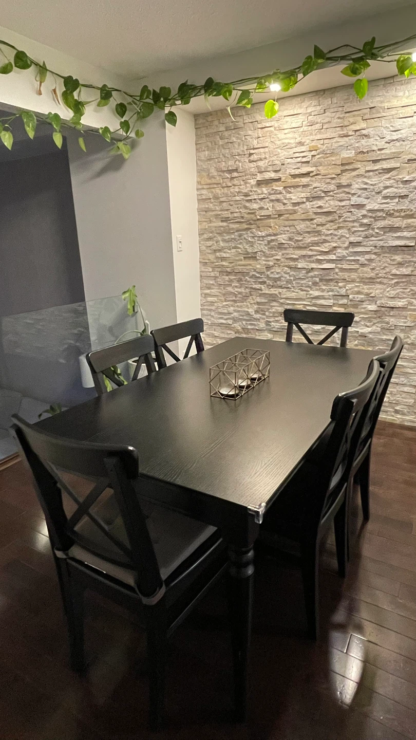 Black Dining Table Set with 6 Chairs - photo 4