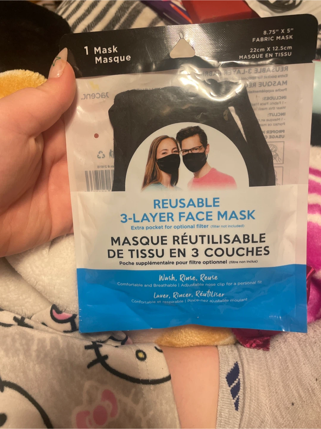 Reusable 3-Layer Fabric Face Mask