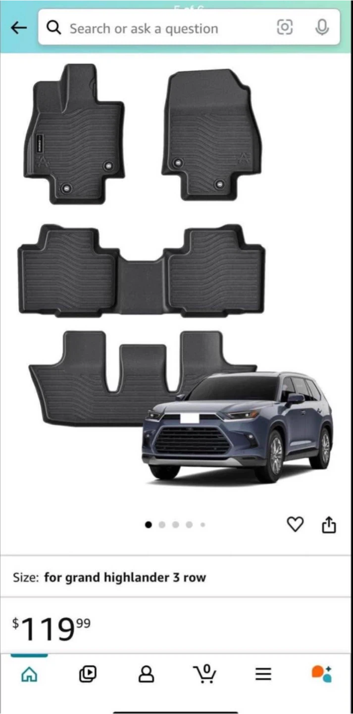 2024-25 Lexus TX, Toyota Grand Highlander Floor Liners - photo 5