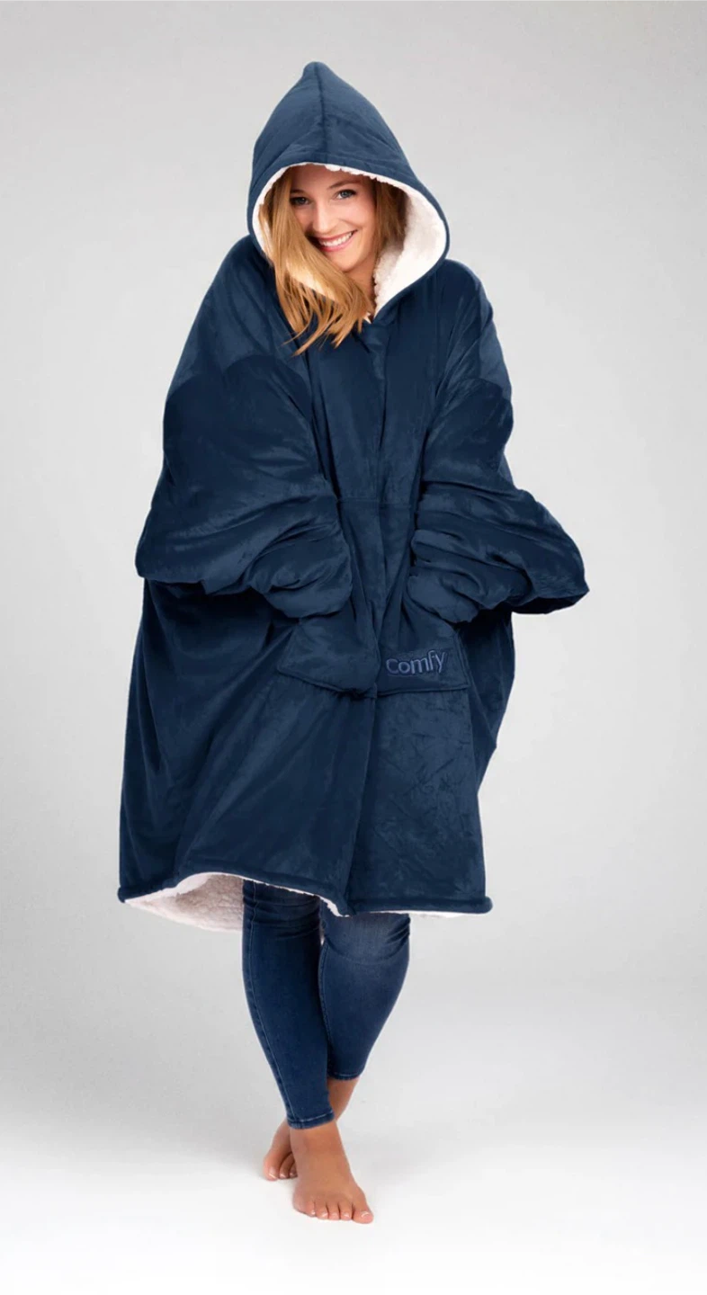 NEW! The Comfy Original Oversized Hoodie Blanket Navy - photo 3