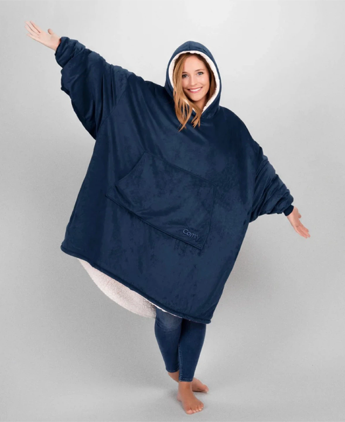 NEW! The Comfy Original Oversized Hoodie Blanket Navy