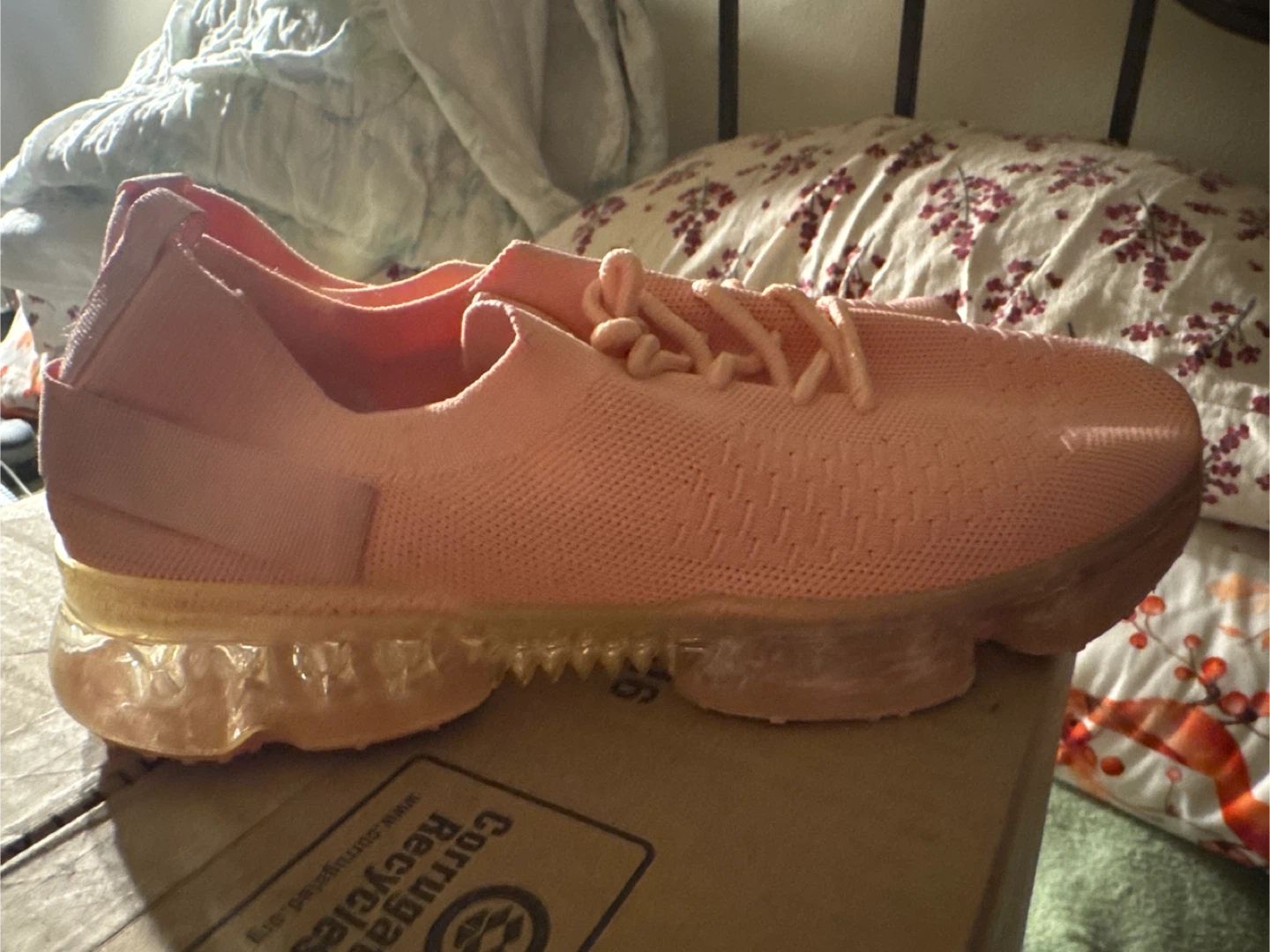 Temu Pink Knit Slip On Sneakers - photo 3