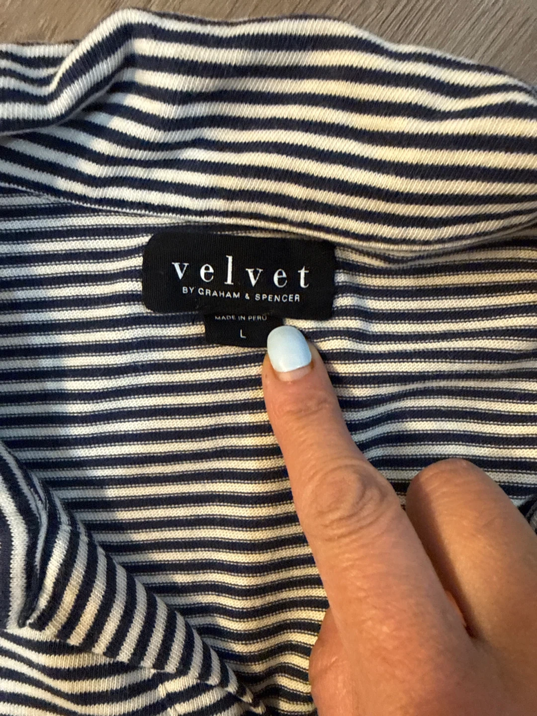 Velvet by Graham & Spencer Striped Polo Shirt Size L - photo 2