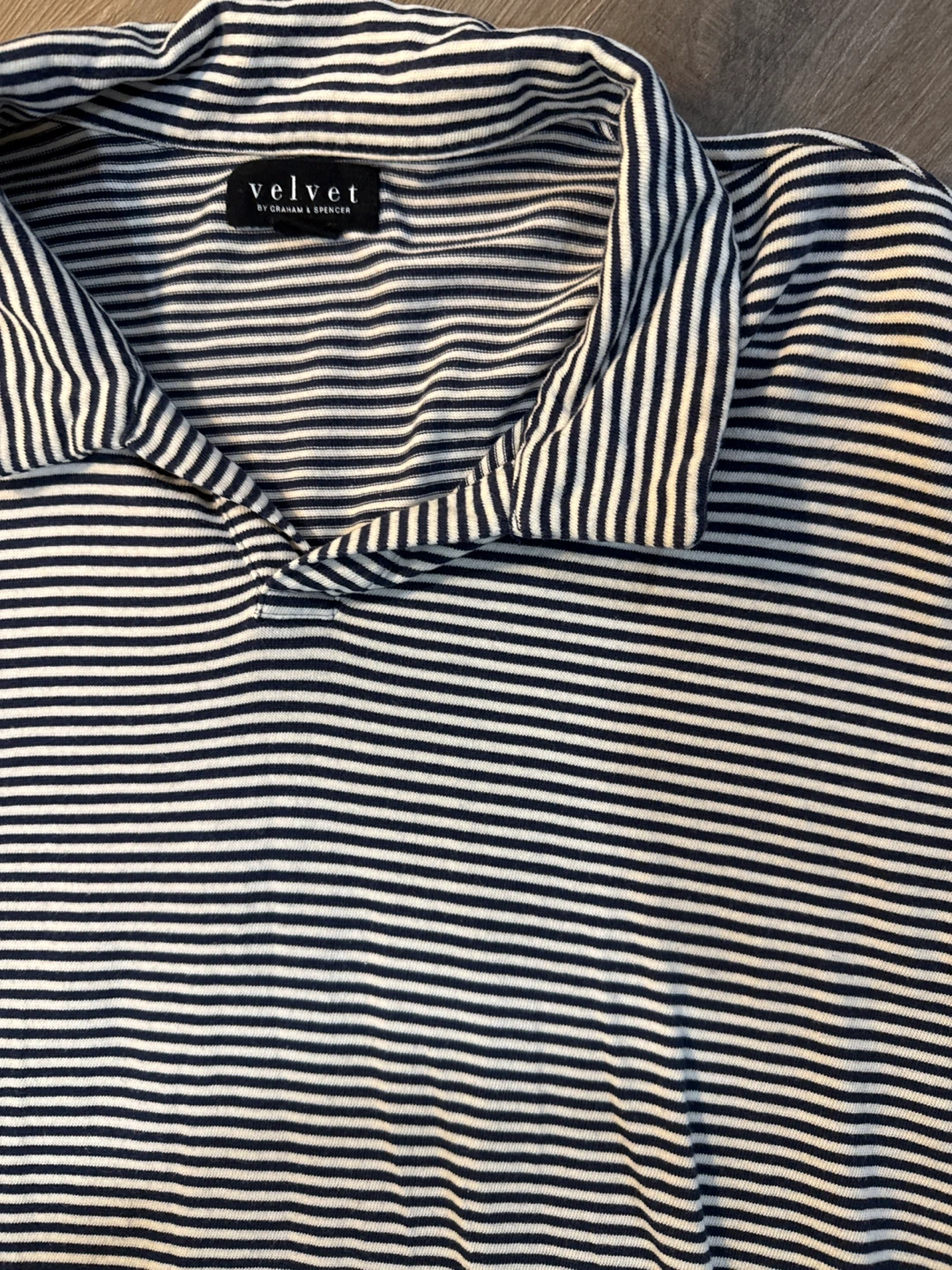 Velvet by Graham & Spencer Striped Polo Shirt Size L - photo 3