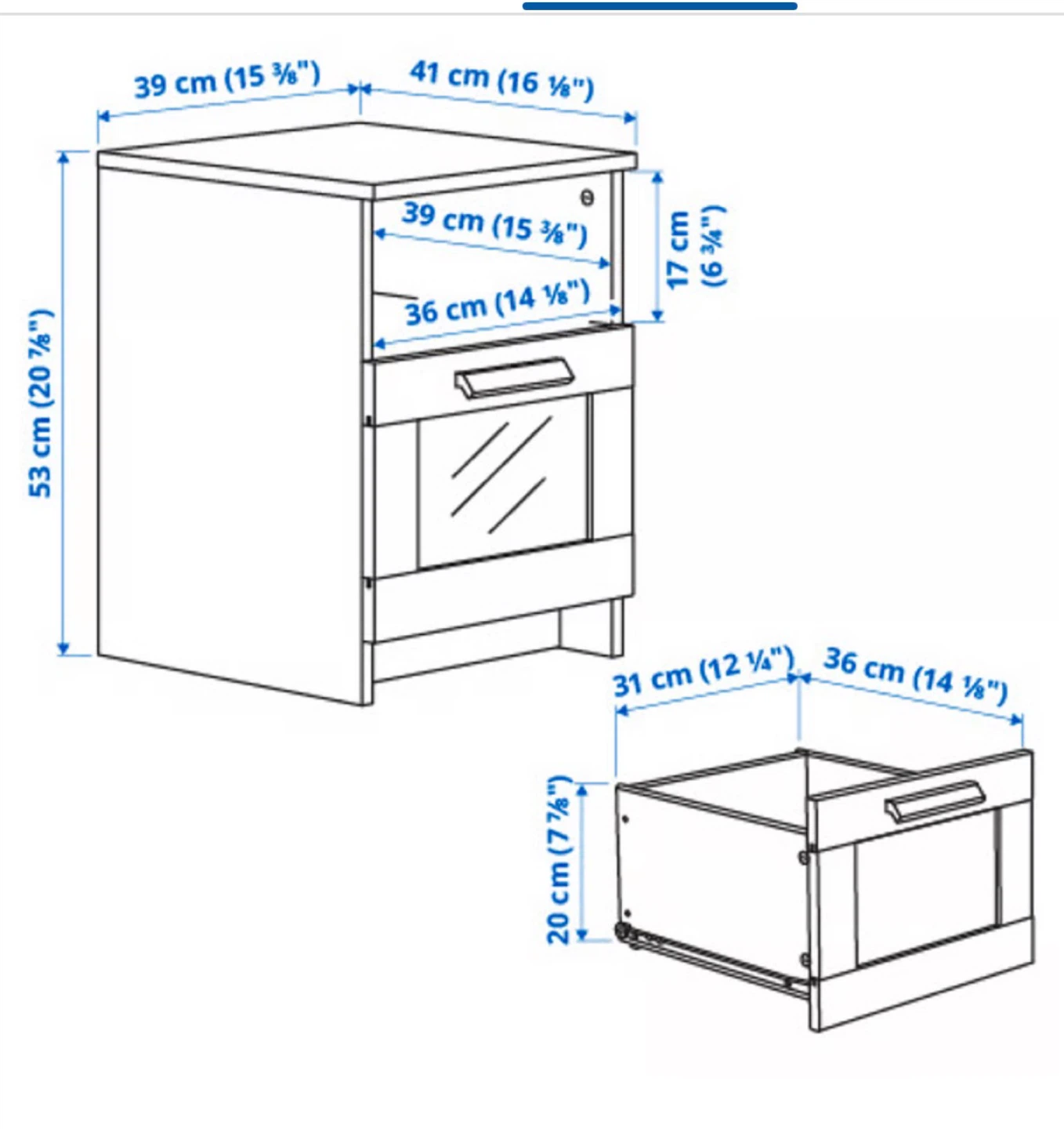 Set of 2 IKEA Brimnes White Nightstands - photo 2