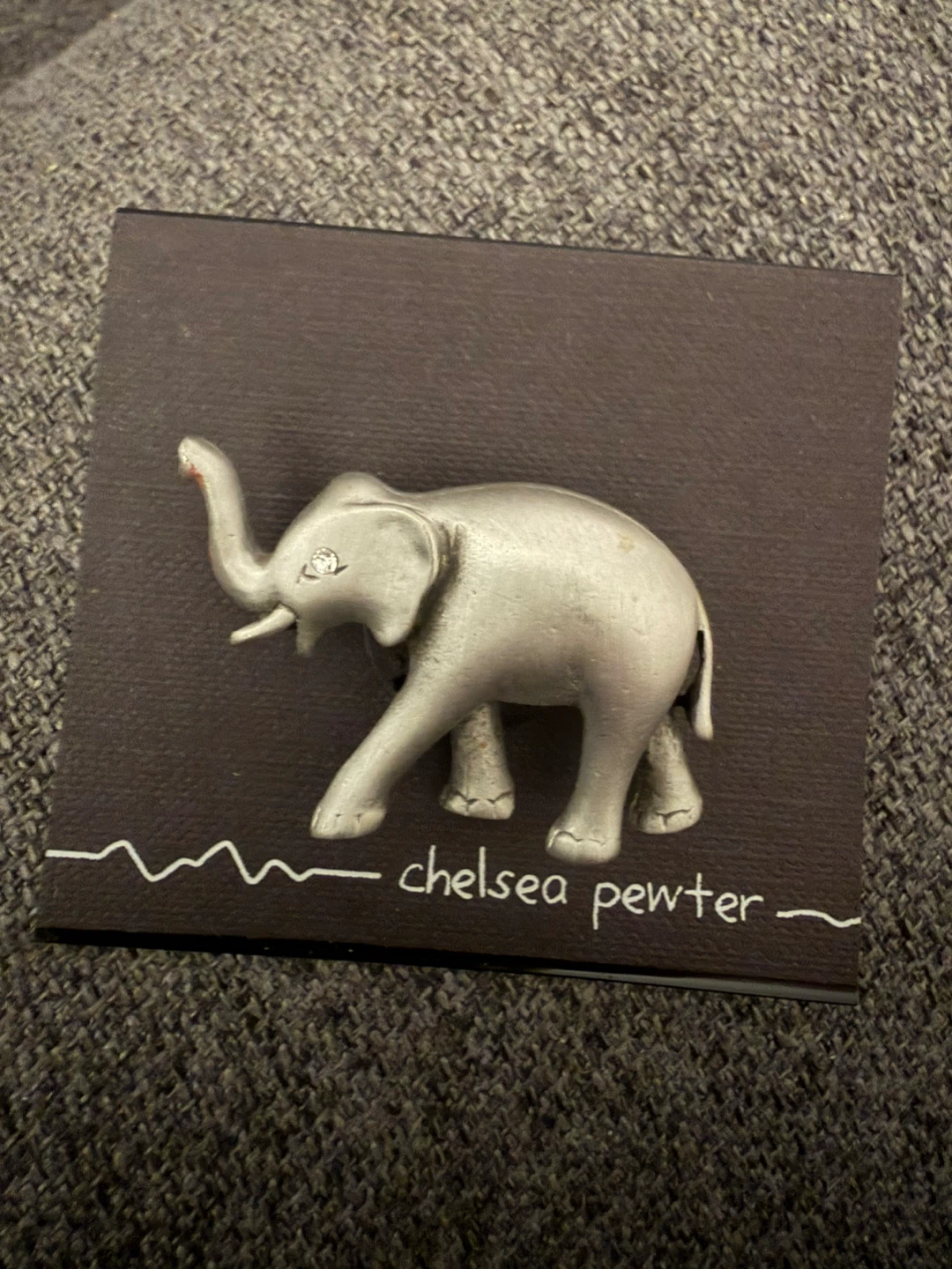 Chelsea Pewter elephant pin