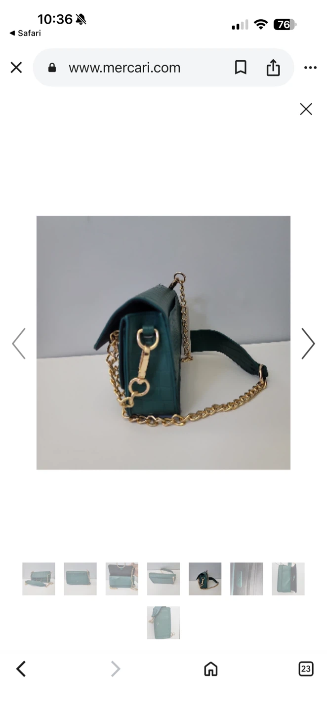 Halston Green Croc Embossed Chain Shoulder Bag - photo 3