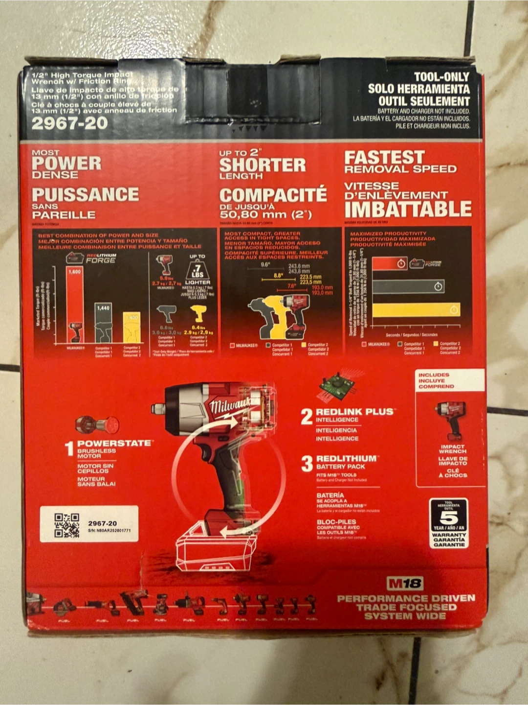 Milwaukee M18 FUEL 1/2" High Torque Impact Wrench Tool Only - photo 2