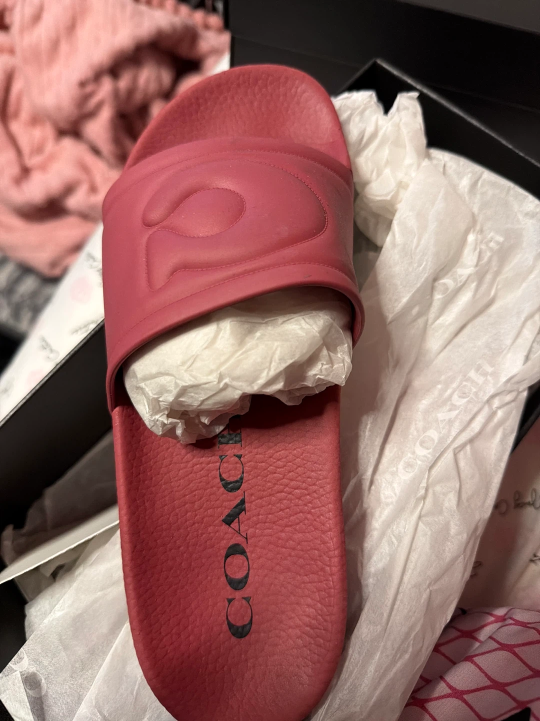 Coach Ulla Rubber Slide Rouge Size 7 - photo 3