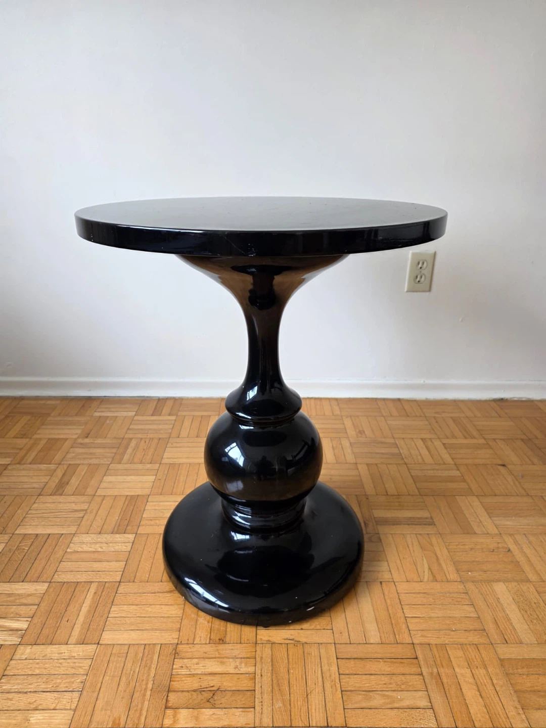 Black Pedestal Accent Table