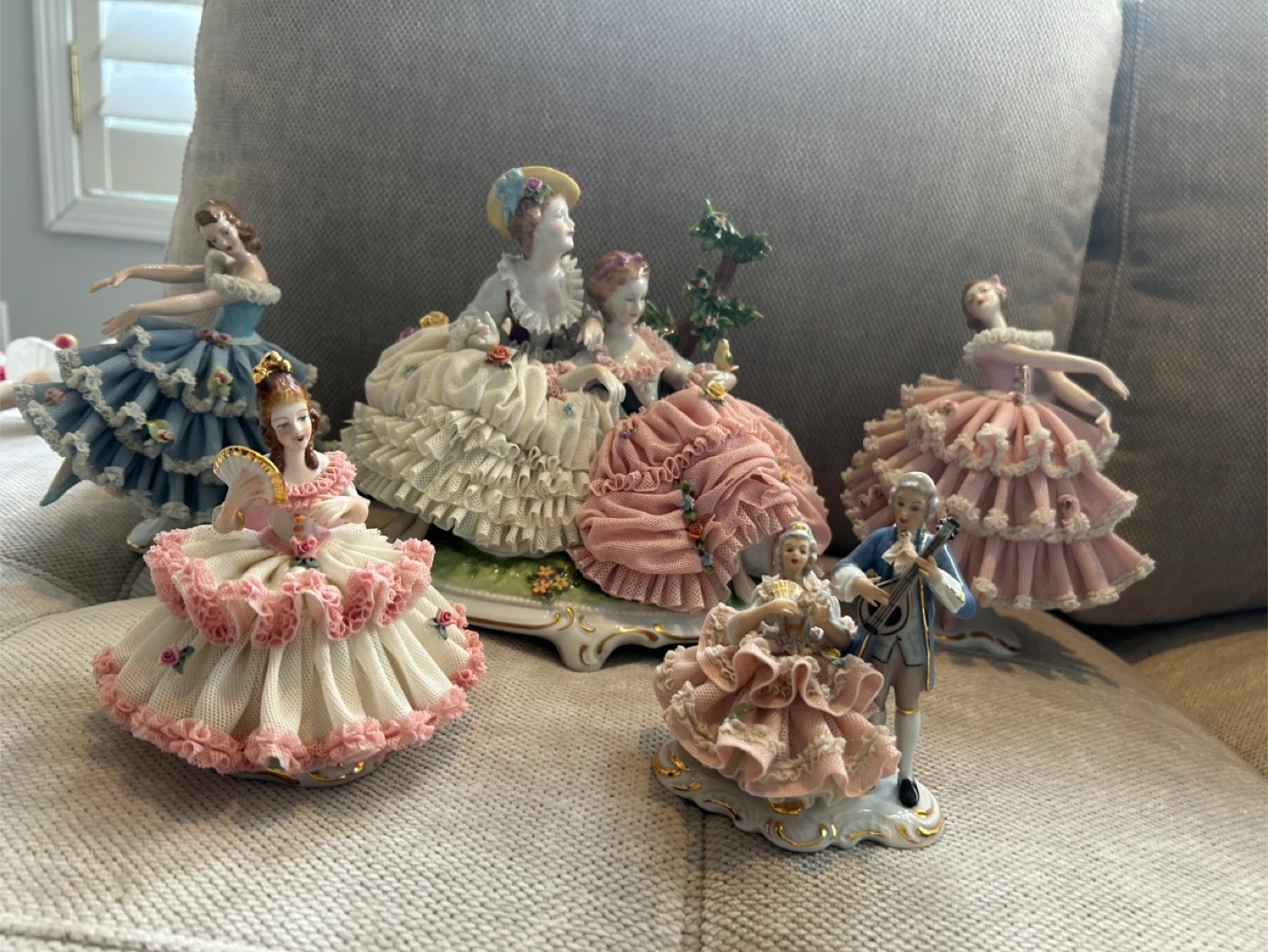 Porcelain Figurine Set - Ballerinas & Couple