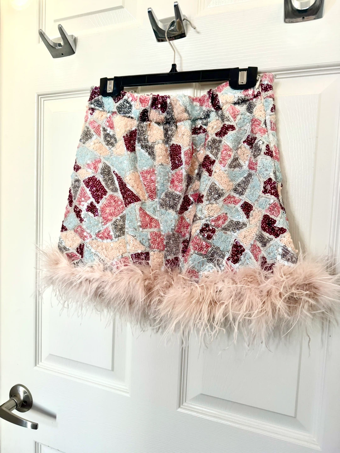 Sequin Feather Mini Skirt - photo 3