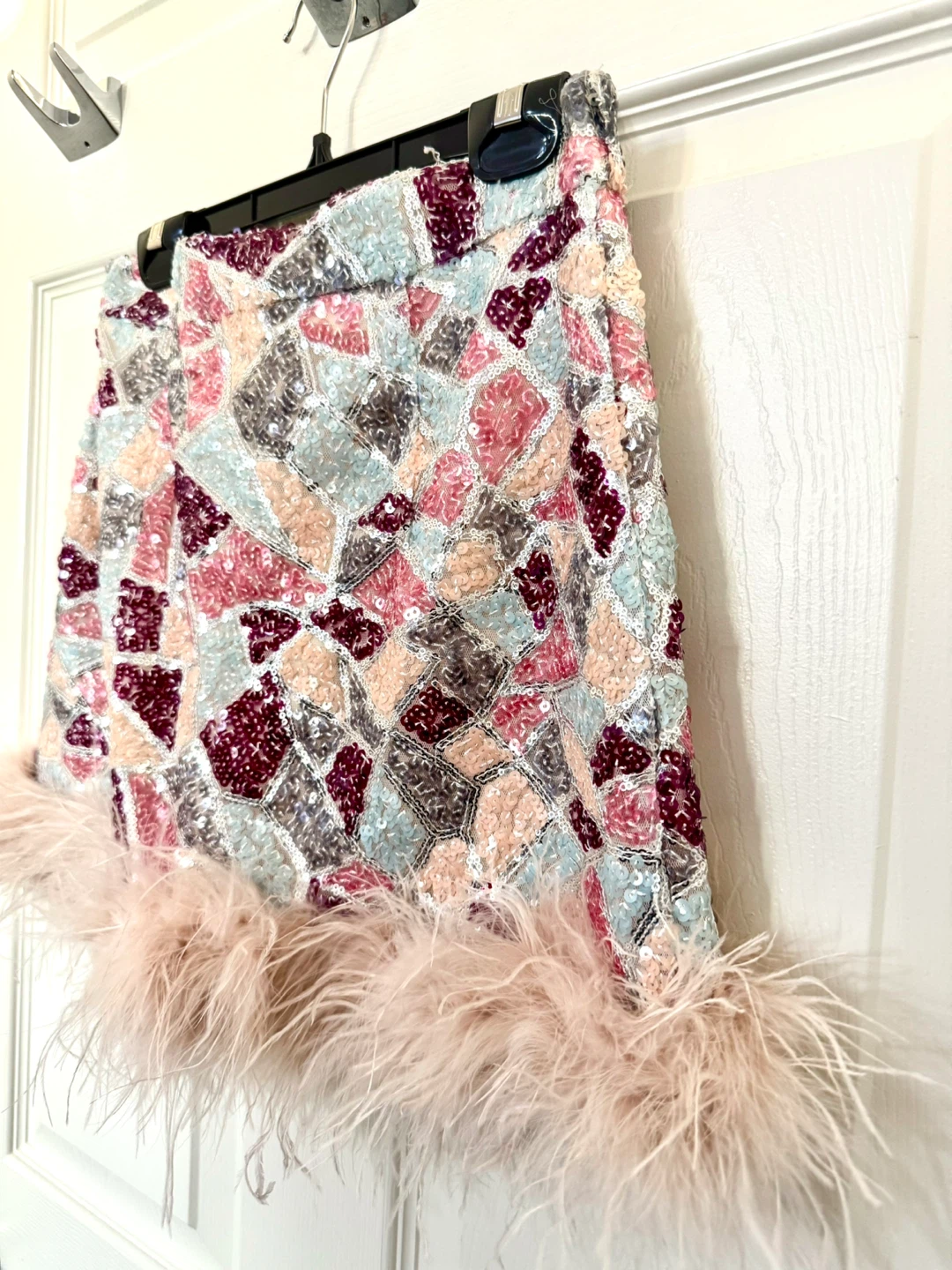 Sequin Feather Mini Skirt - photo 5