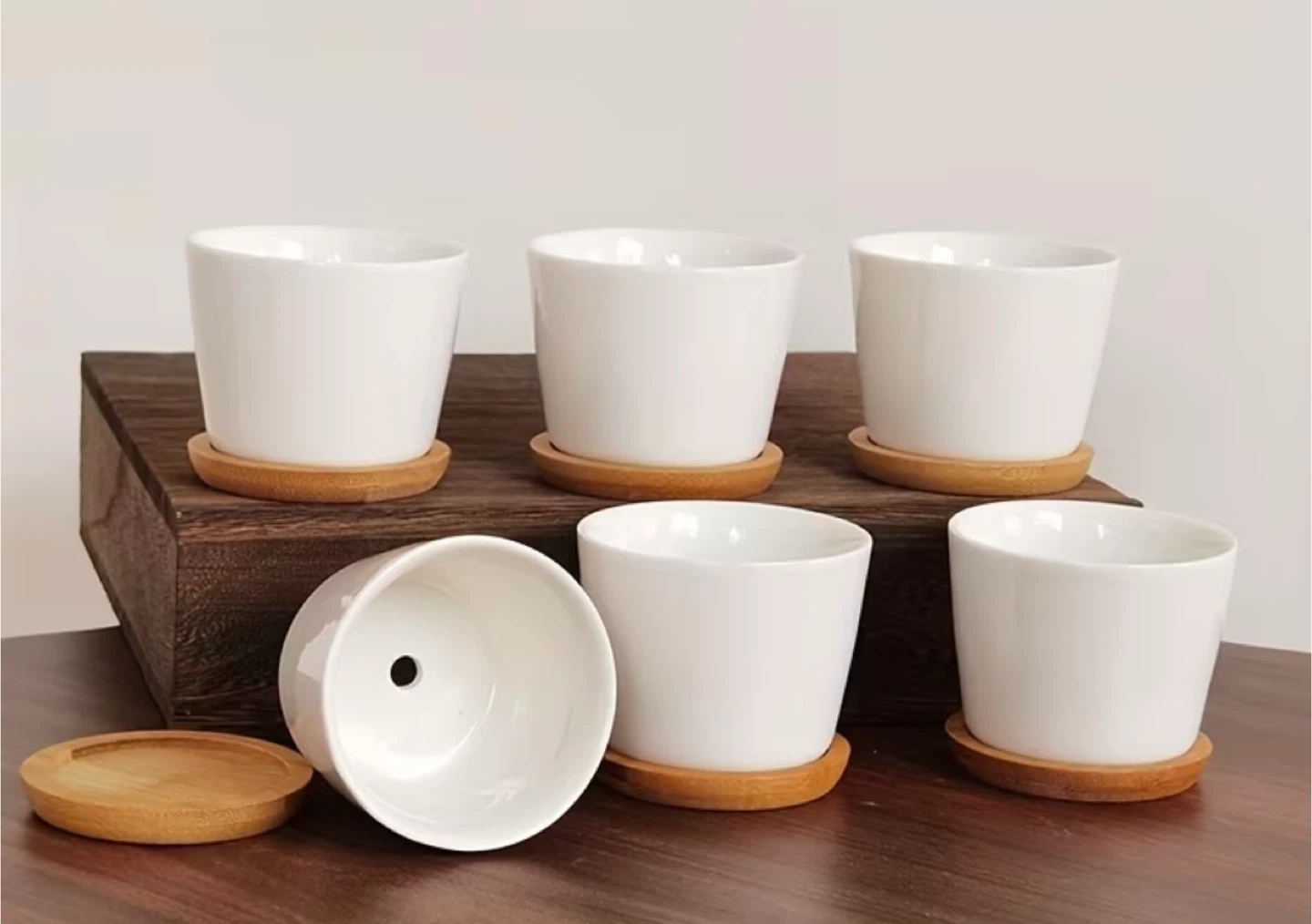 6/12pcs White Pots Ceramic Succulent Planter Flower Pot - photo 2